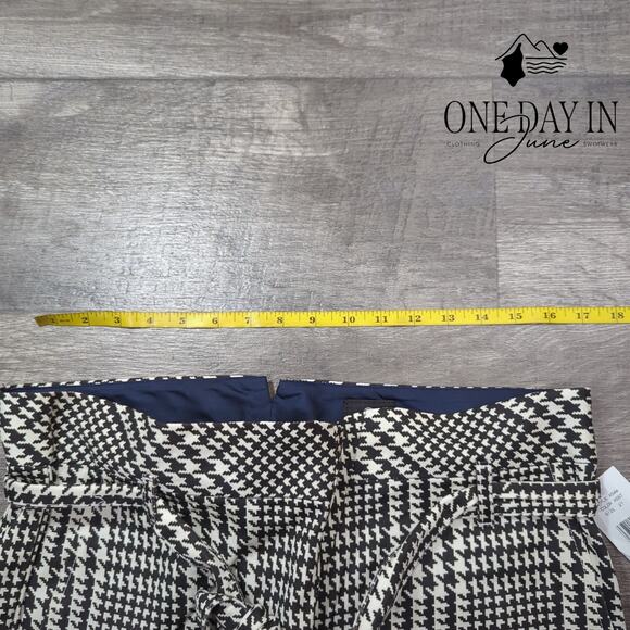Adriano Goldschmied Houndstooth Print Lettuce Edhge Belted Pants Size 27 (4) - Picture 3 of 6